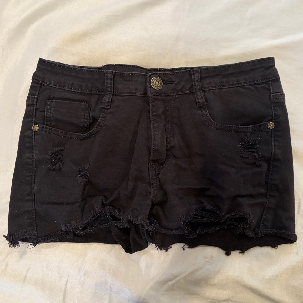 Black Distressed Women’s Denim Shorts